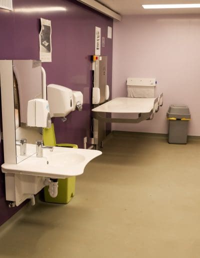 Cotswold Farm Park Changing Places Toilet washbasin and changing table