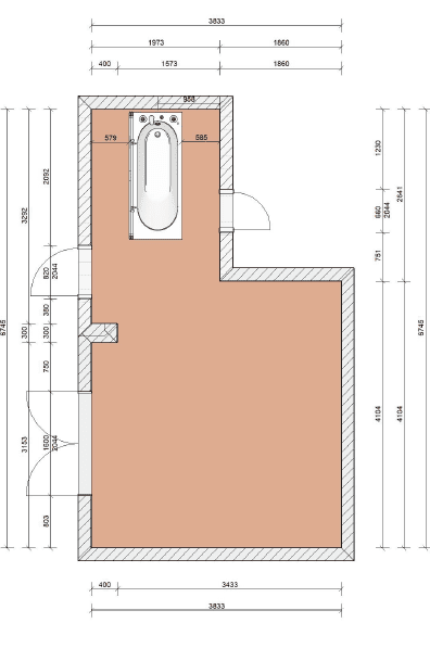 bathing CAD plan