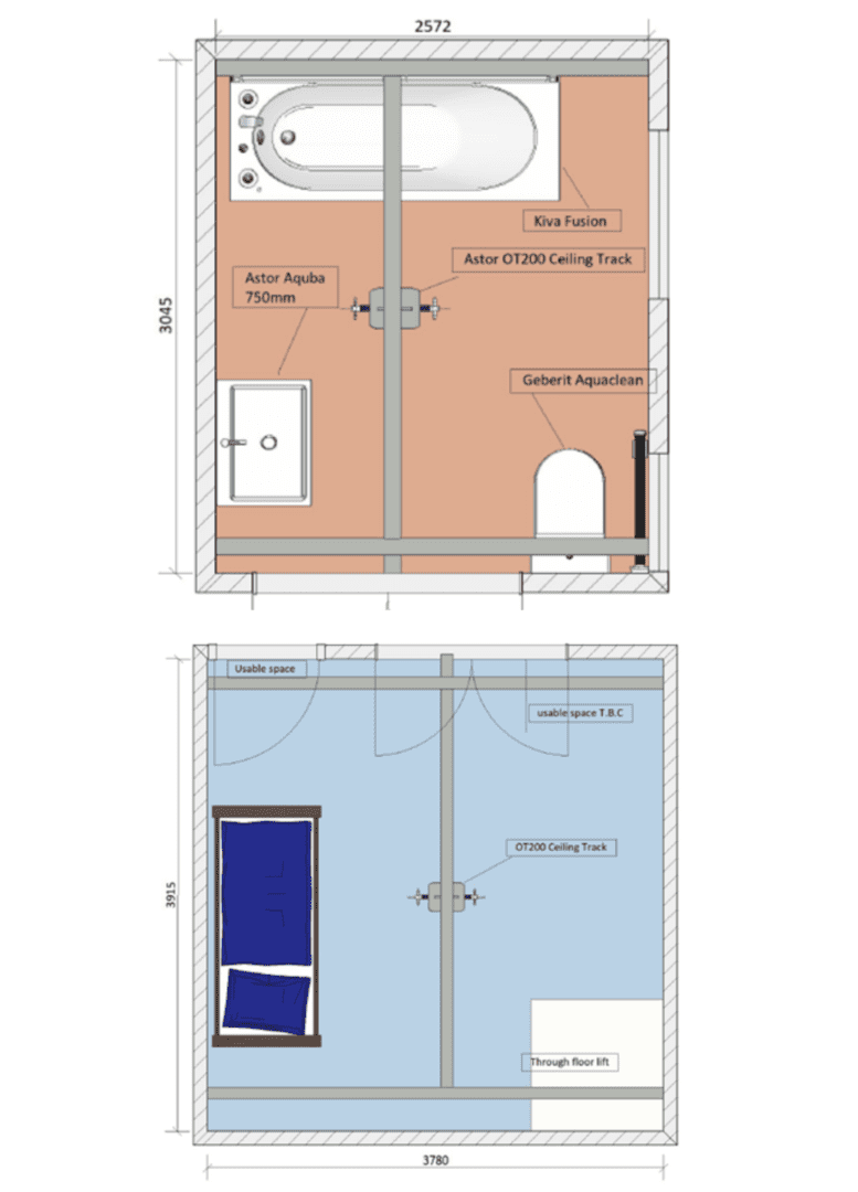 bathing CAD plan